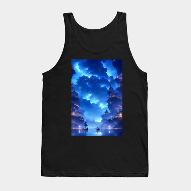 Fantasy Blue landscape Tank Top by Spaceboyishere